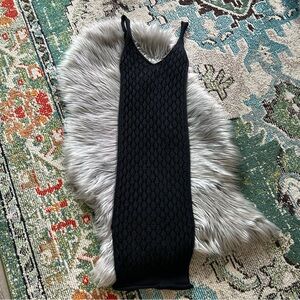 POL Black Crochet Dress